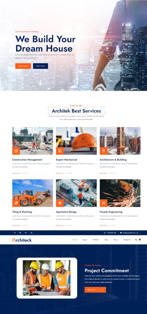 architeck wordpress theme new layout