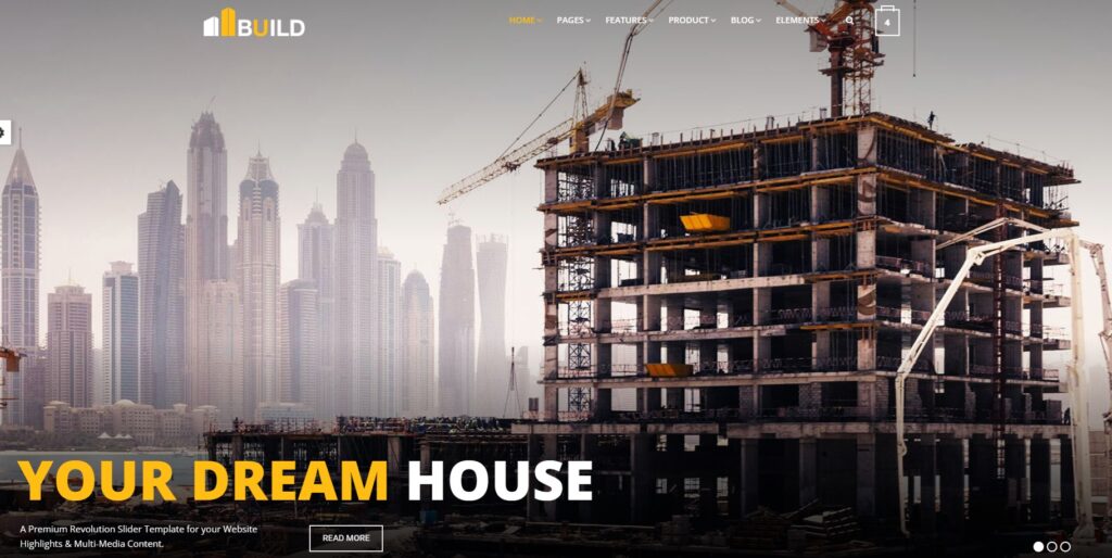 build contractor business word press template style new page style