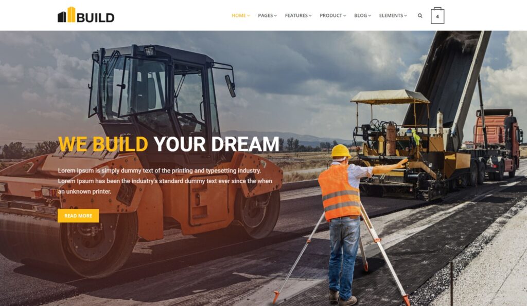 build theme for contractor business word press template style new