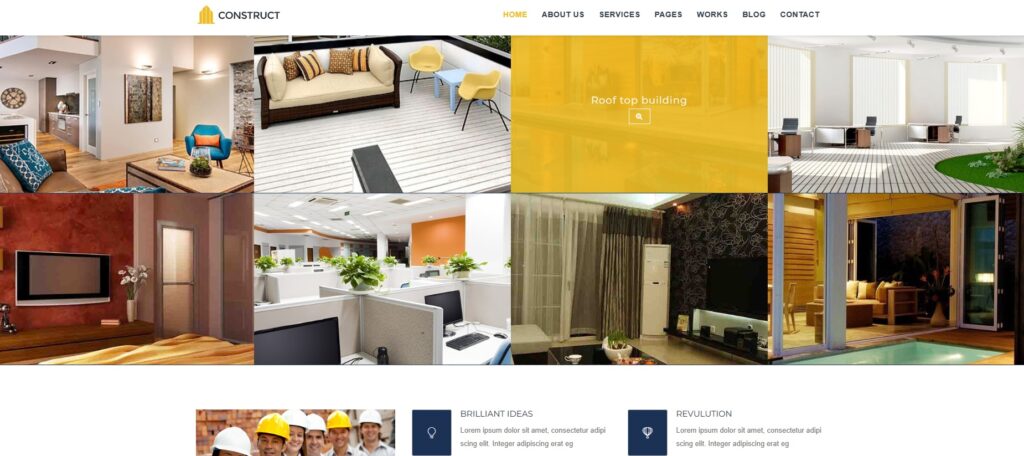 construct wordpress theme for contractor business new style template