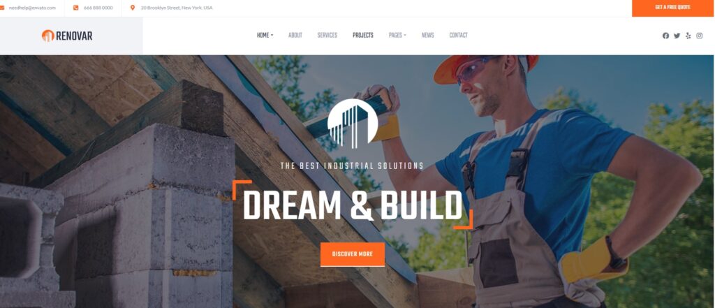 renovar wordpress theme for general contractor