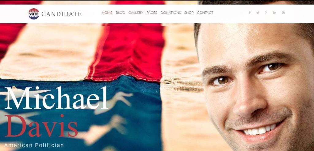 candidate homepage wordpress theme Political campaign website templates