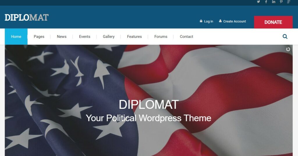 diplomat political wordpress theme Political campaign website templates
