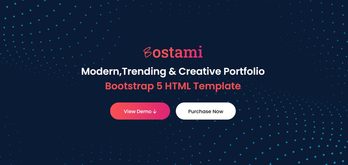 bostami homepage Best Personal website template for software engineer