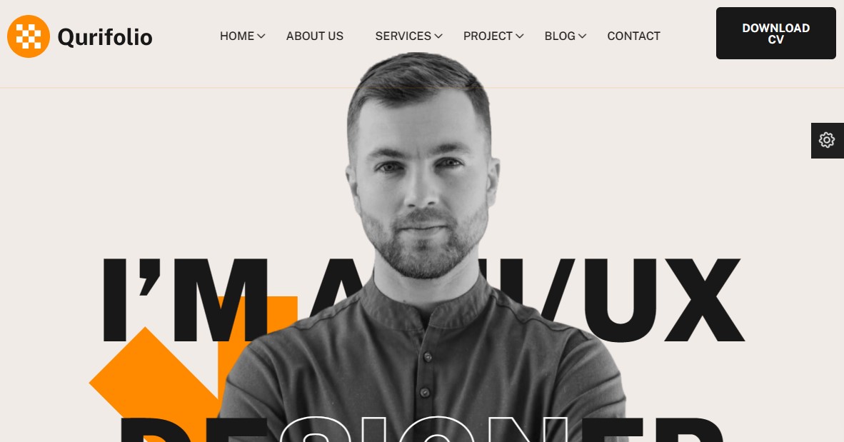 qurifolio homepage Best Personal website template for software engineer